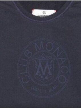 Club Monaco x Reigning Champ Classic Crest Logo Sweatshirt Terry Fleece Navy S
